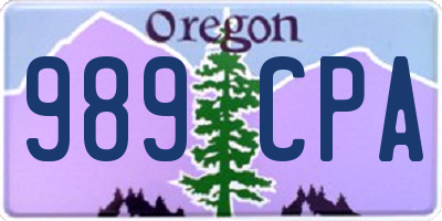 OR license plate 989CPA