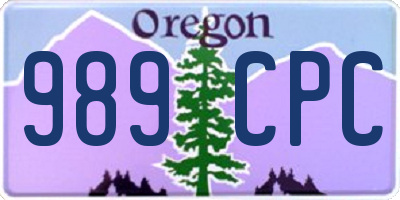 OR license plate 989CPC