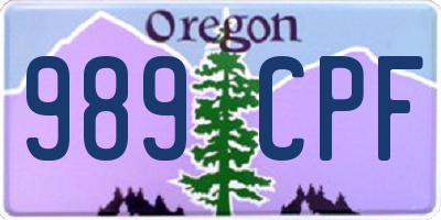 OR license plate 989CPF