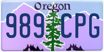 OR license plate 989CPG