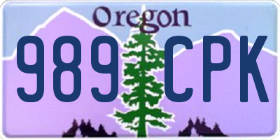 OR license plate 989CPK