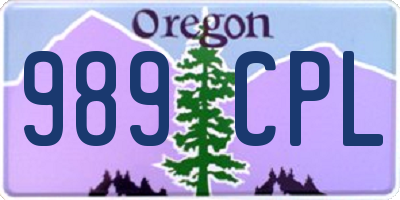 OR license plate 989CPL