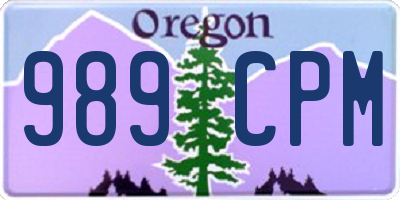 OR license plate 989CPM