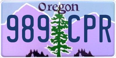 OR license plate 989CPR