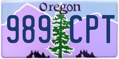 OR license plate 989CPT