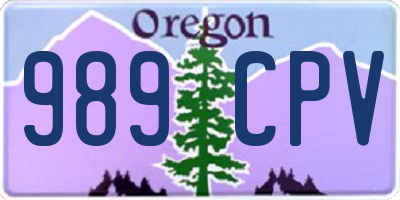 OR license plate 989CPV