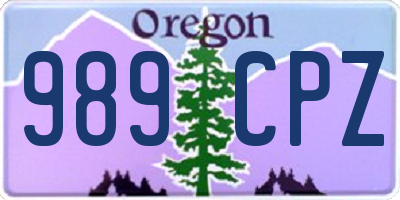 OR license plate 989CPZ