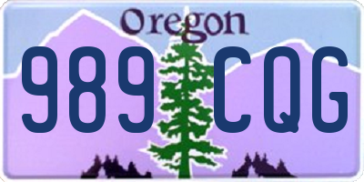 OR license plate 989CQG