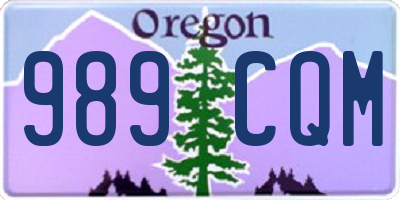 OR license plate 989CQM