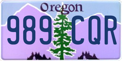 OR license plate 989CQR
