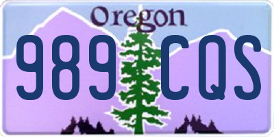 OR license plate 989CQS