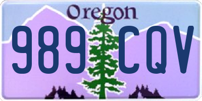 OR license plate 989CQV