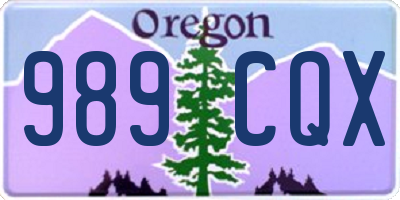 OR license plate 989CQX