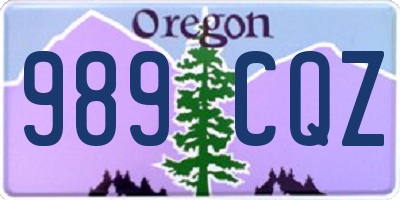 OR license plate 989CQZ