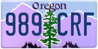 OR license plate 989CRF