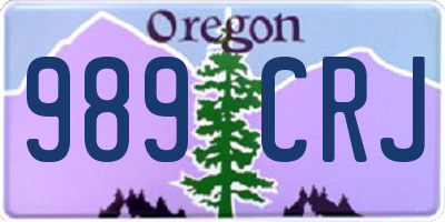 OR license plate 989CRJ