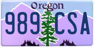 OR license plate 989CSA