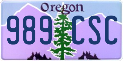 OR license plate 989CSC