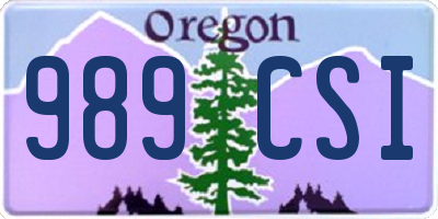 OR license plate 989CSI