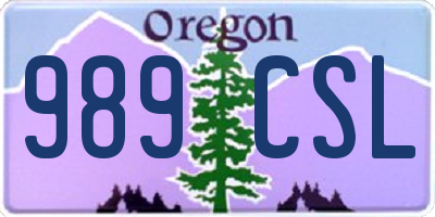 OR license plate 989CSL