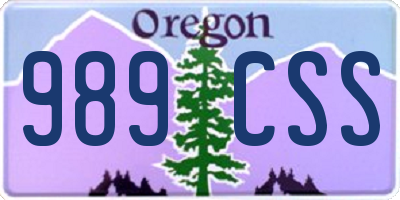 OR license plate 989CSS