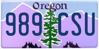OR license plate 989CSU