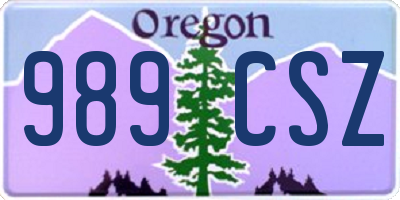 OR license plate 989CSZ