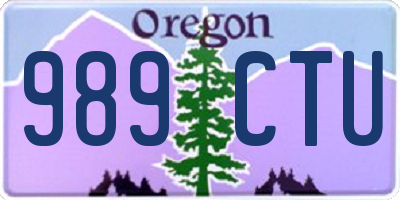 OR license plate 989CTU
