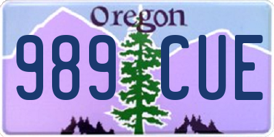 OR license plate 989CUE