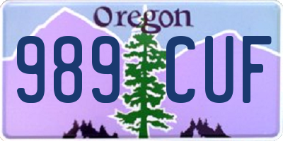 OR license plate 989CUF