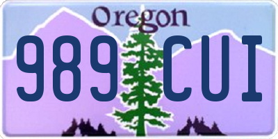 OR license plate 989CUI