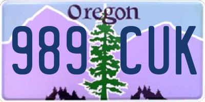 OR license plate 989CUK