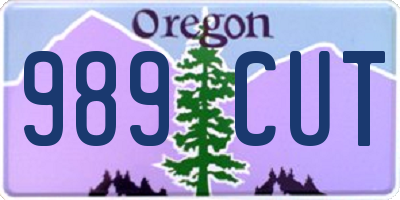 OR license plate 989CUT