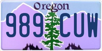 OR license plate 989CUW