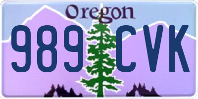 OR license plate 989CVK