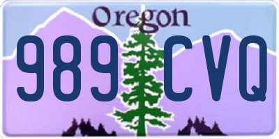 OR license plate 989CVQ