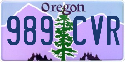 OR license plate 989CVR