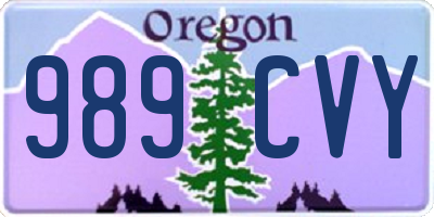 OR license plate 989CVY