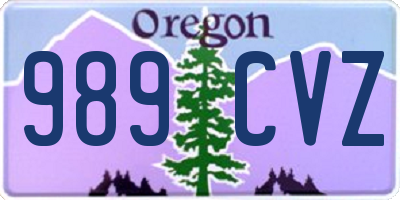 OR license plate 989CVZ