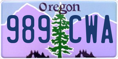 OR license plate 989CWA