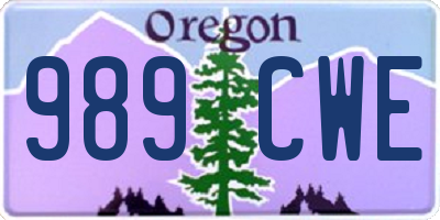 OR license plate 989CWE