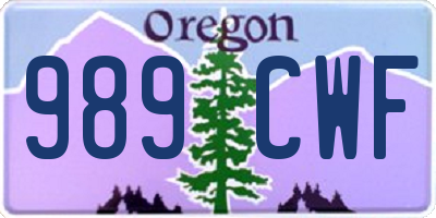 OR license plate 989CWF