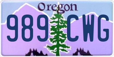 OR license plate 989CWG