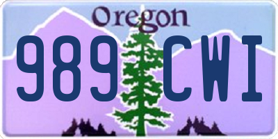 OR license plate 989CWI