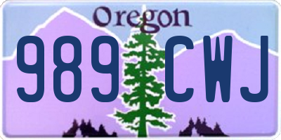 OR license plate 989CWJ