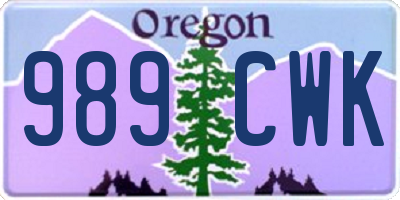 OR license plate 989CWK
