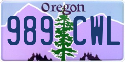 OR license plate 989CWL