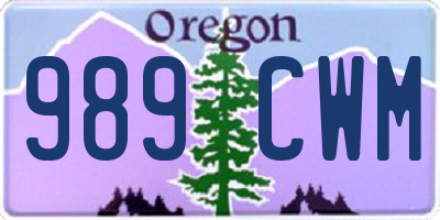 OR license plate 989CWM