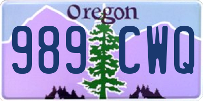 OR license plate 989CWQ