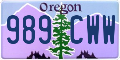 OR license plate 989CWW